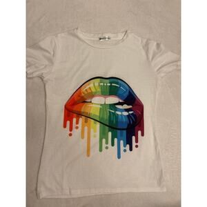 HGQ FASHION. 80’s bit lip rainbow lips. Medium